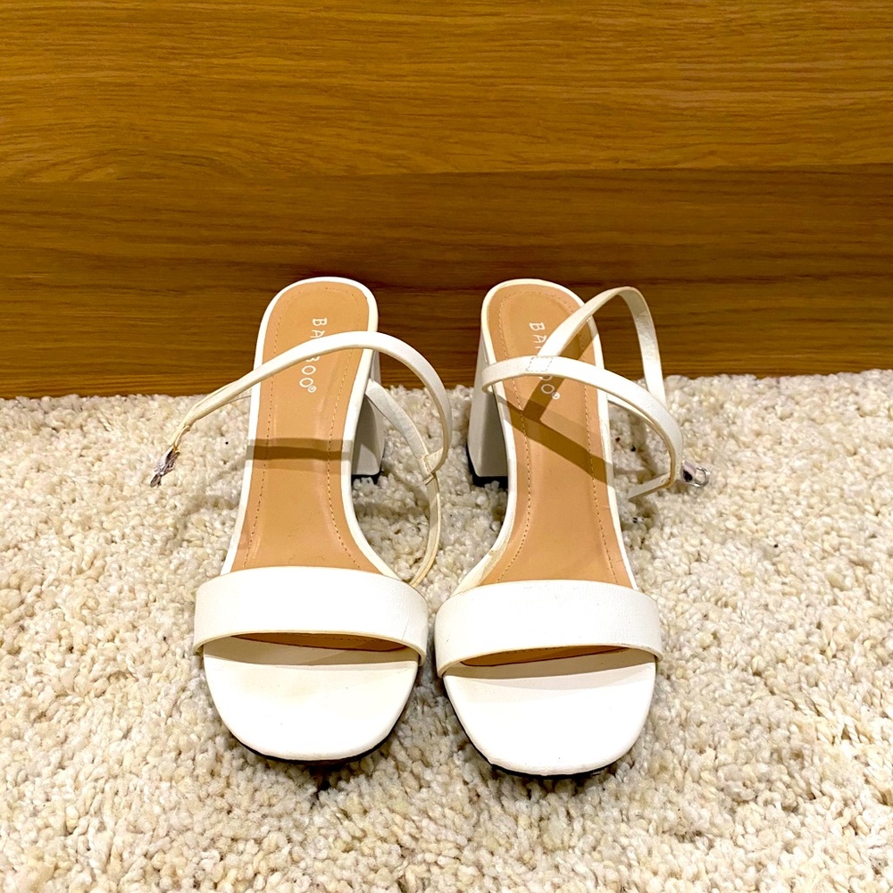 White strappy sandals